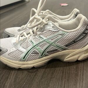 ASICS Women's White and Mint Sneakers